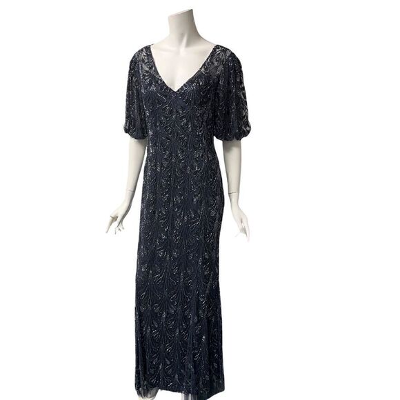 Aidan Mattox Fully Beaded Shift Gown - Picture 3 of 8